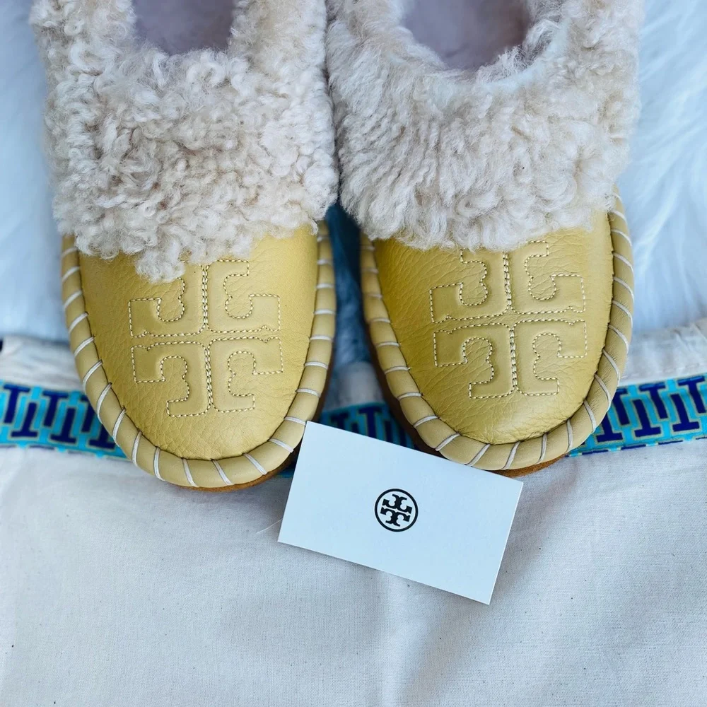 Tory Burch Genuine Shearling Slippers - Picture 5 of 9